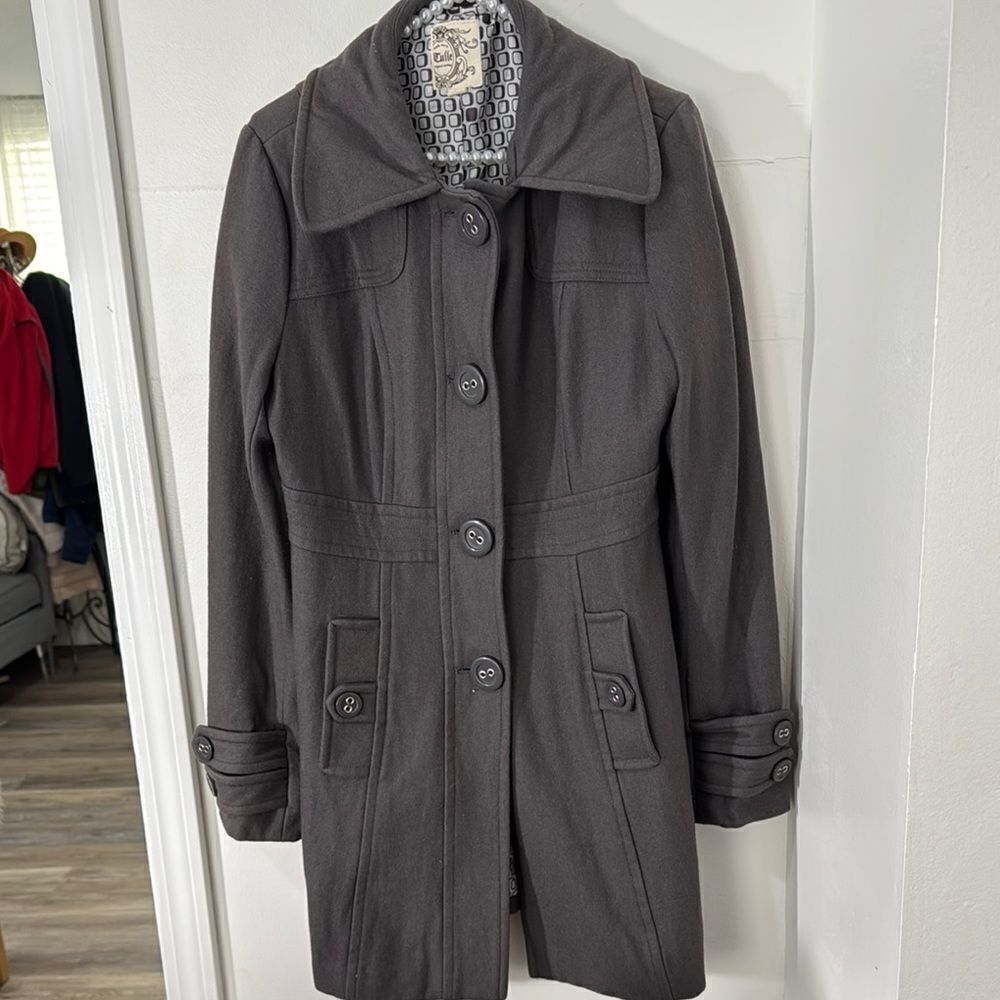 Anthropologie Tulle Women's Gray Coat